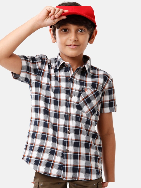 

CP BRO Boys Blue Standard Slim Fit Tartan Checks Checked Casual Shirt