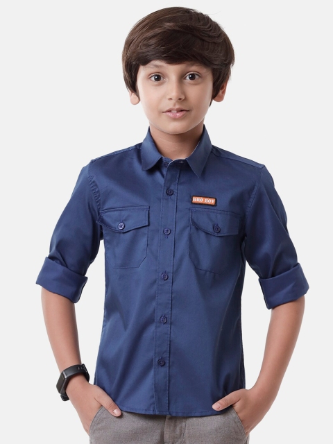 

CP BRO Boys Blue Standard Slim Fit Casual Shirt