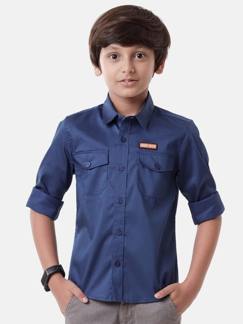 

CP BRO Boys Blue Standard Slim Fit Casual Shirt