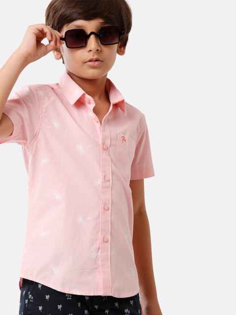 

CP BRO Boys Pink Standard Slim Fit Casual Shirt