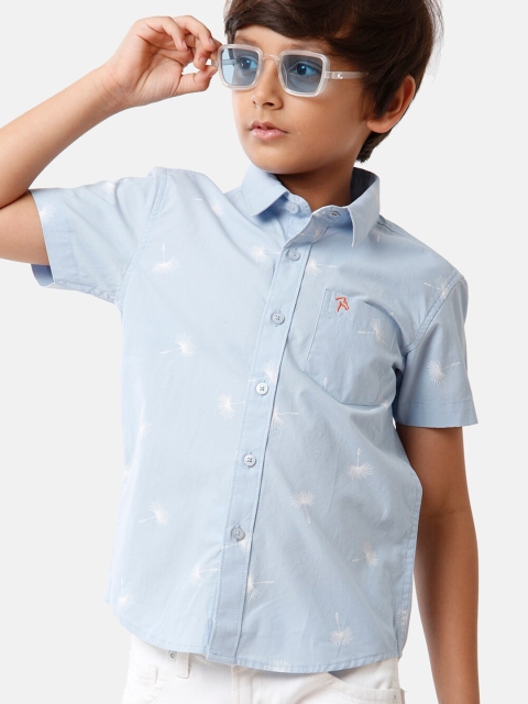 

CP BRO Boys Blue Standard Slim Fit Casual Shirt
