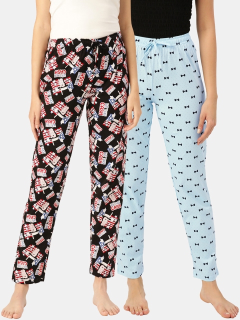 

Leading Lady Women Pack Of 2 Printed Pure Cotton Lounge Pants, Red