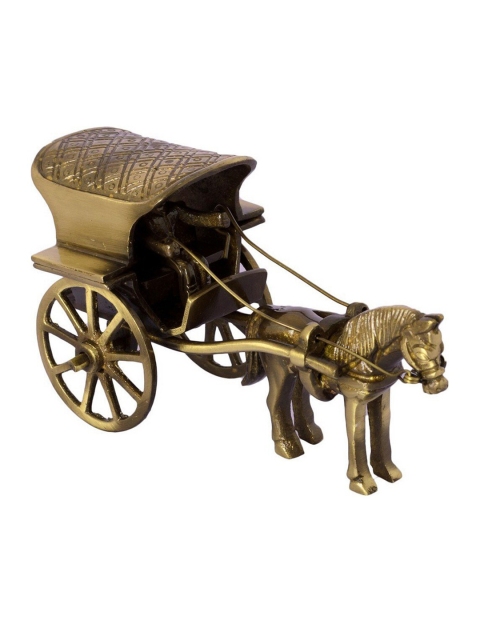 

WENS Copper-Toned Brass Horse Cart Showpiece