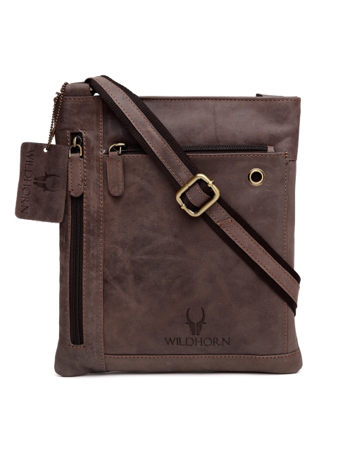 

WildHorn Men Brown Genuine Leather Messenger Bag