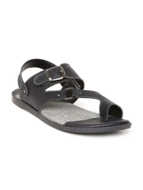 

Red Tape Men Black Leather Sandals