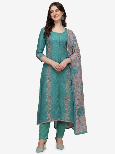 

Jansi Blue & Grey Printed Viscose Rayon Unstitched Dress Material