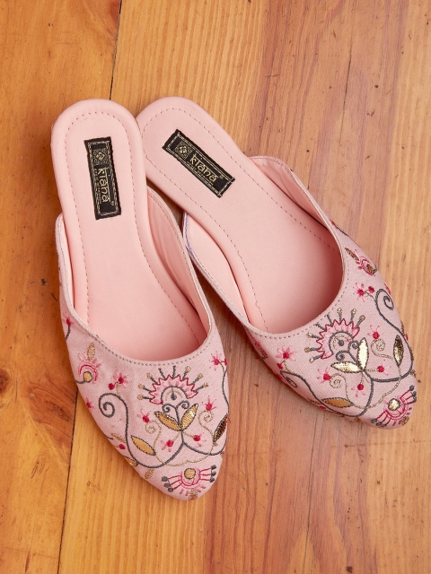

Kiana Women Pink Printed Ethnic Ballerinas Flats
