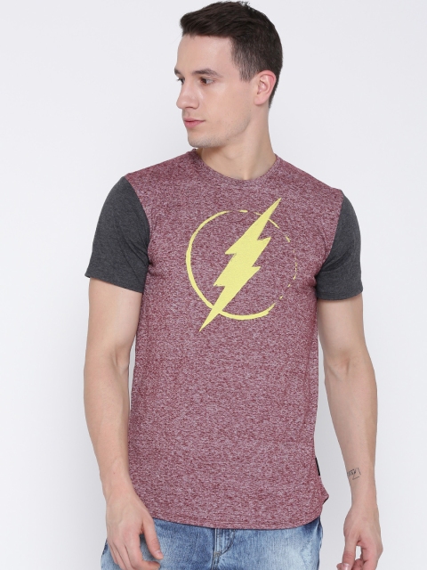 

Free Authority Men Burgundy DC COMICS Printed T-shirt
