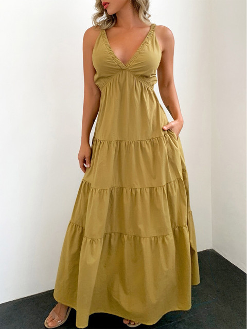

URBANIC Green Maxi Dress