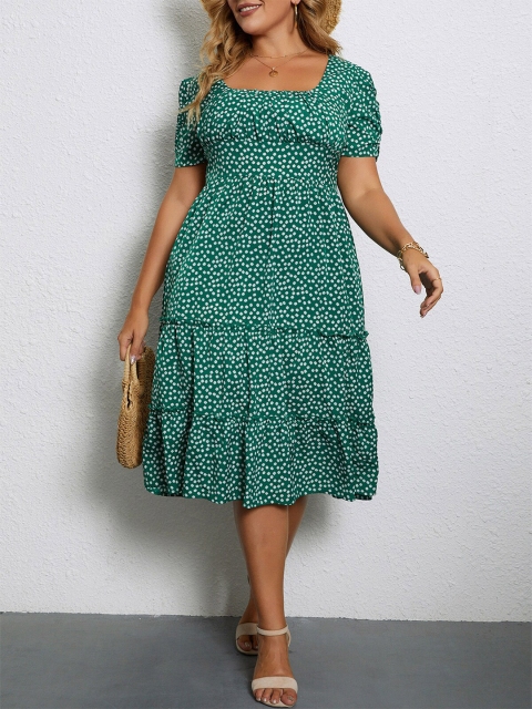 

URBANIC Green A-Line Dress