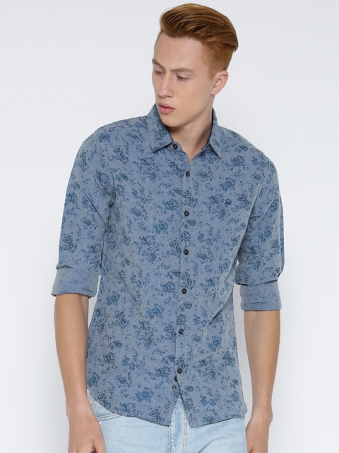 

United Colors of Benetton Men Blue Printed Casual Shirt