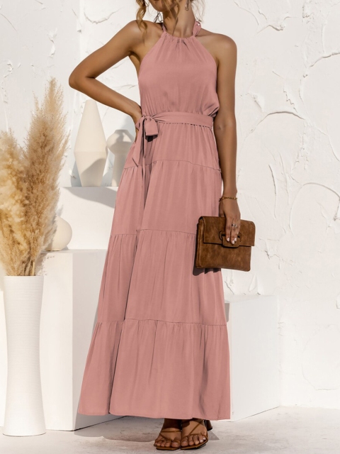 

URBANIC Pink Maxi Dress