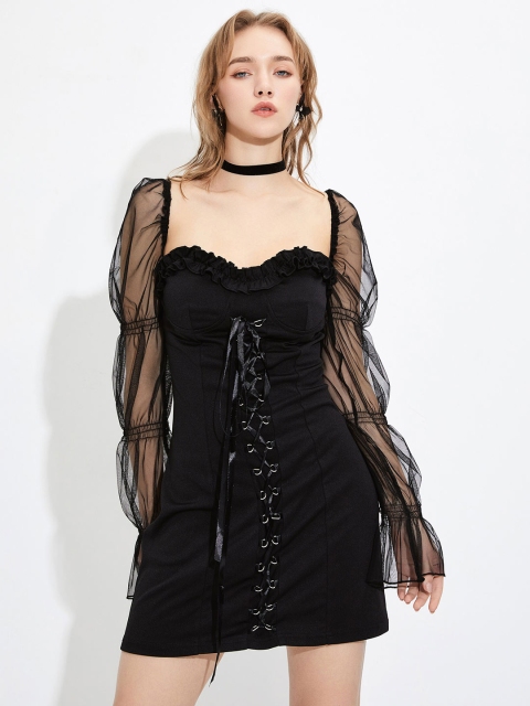 

URBANIC Black Sheath Mini Dress
