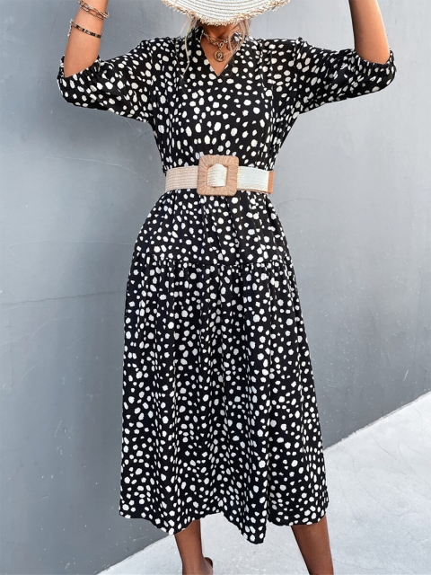 

URBANIC Black Midi Dress