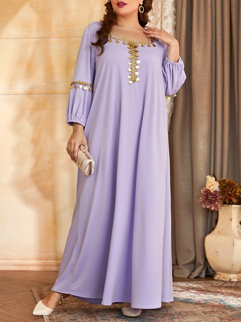 

URBANIC Purple A-Line Maxi Dress
