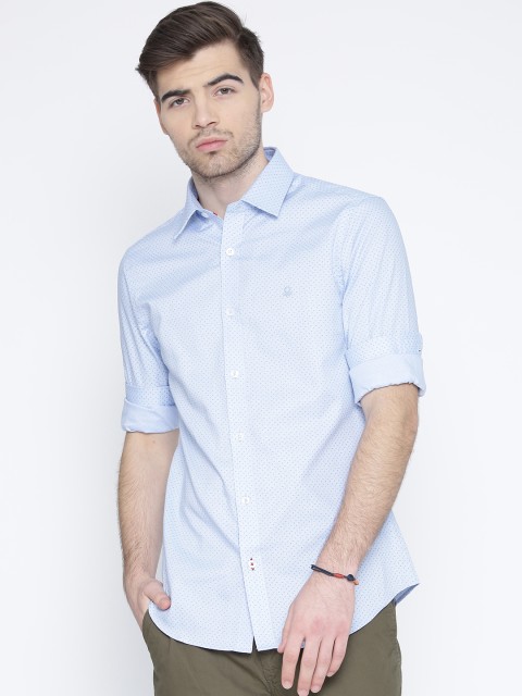 

United Colors of Benetton Men Blue Printed Casual Shirt