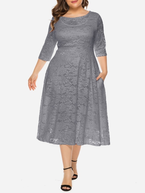 

URBANIC Grey Midi Dress