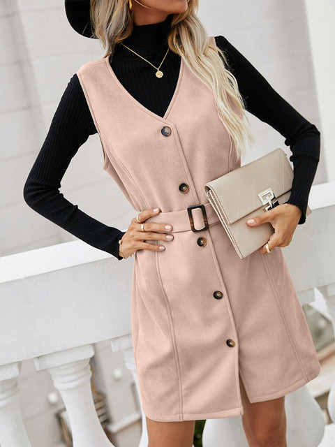 

URBANIC Beige A-Line Dress