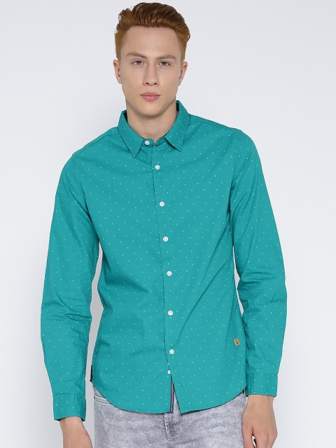 

United Colors of Benetton Men Green Printed Casual Shirt