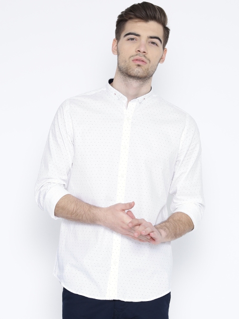 

United Colors of Benetton Men White Printed Casual Shirt