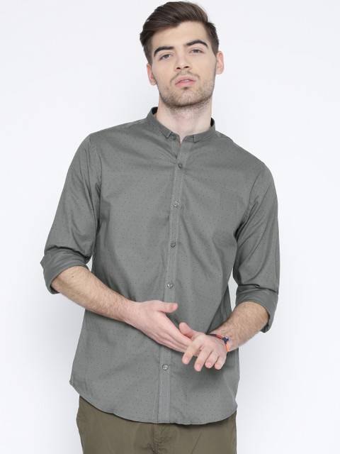 

United Colors of Benetton Men Taupe Printed Casual Shirt