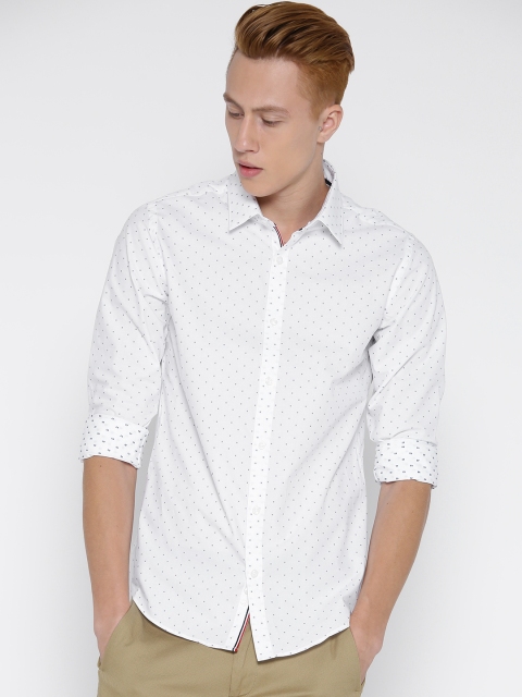 

United Colors of Benetton Men White Printed Casual Shirt