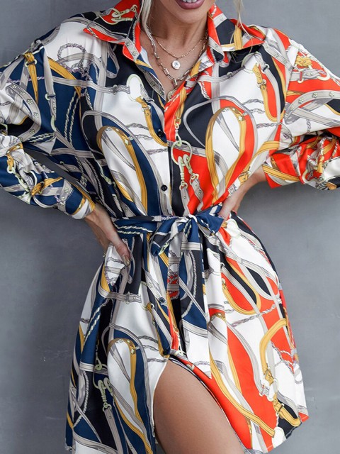 

URBANIC Orange Shirt Dress