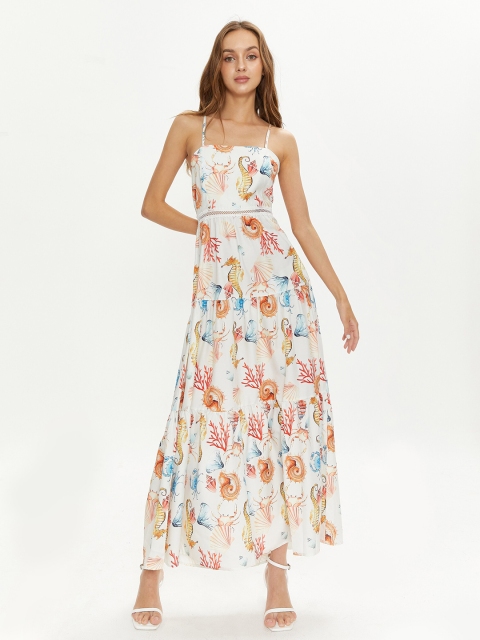

URBANIC Multicoloured Floral Maxi Dress, Multi