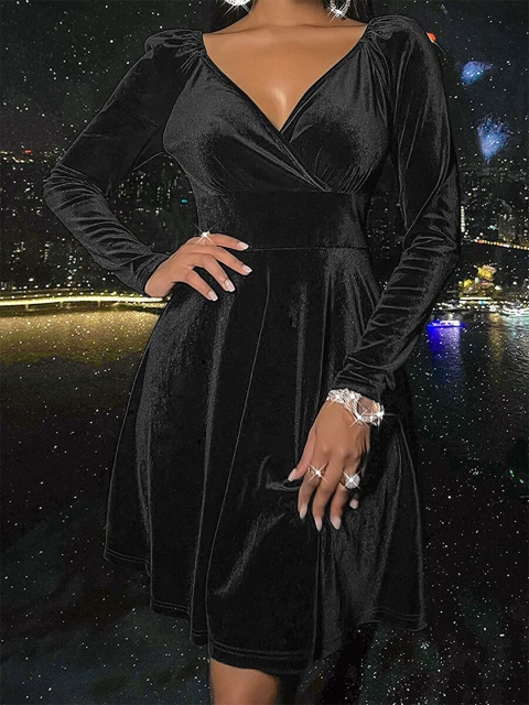 

URBANIC Black Embellished Dress