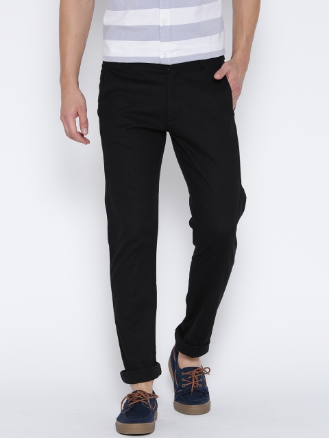 

United Colors of Benetton Men Black Slim Casual Trousers