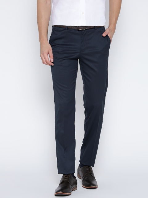 

United Colors of Benetton Men Navy Slim Fit Formal Trousers, Navy blue