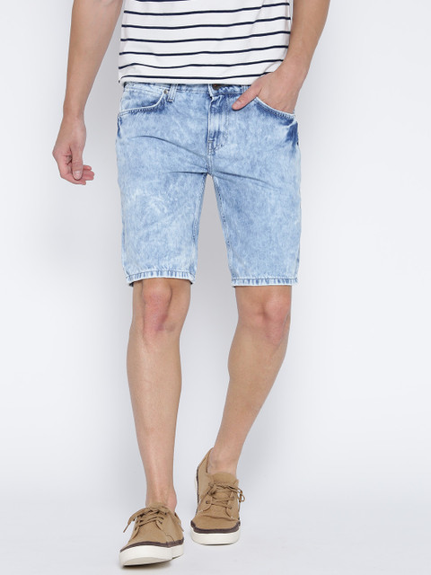 

United Colors of Benetton Men Blue Slim Fit Denim Shorts