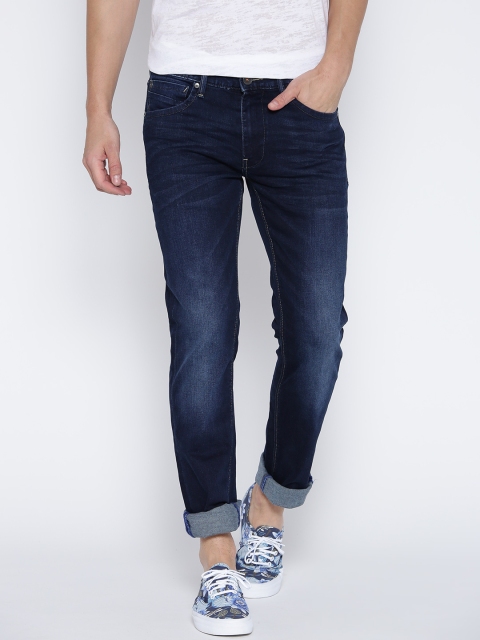 

United Colors of Benetton Men Navy Skinny Fit Stretchable Jeans, Navy blue