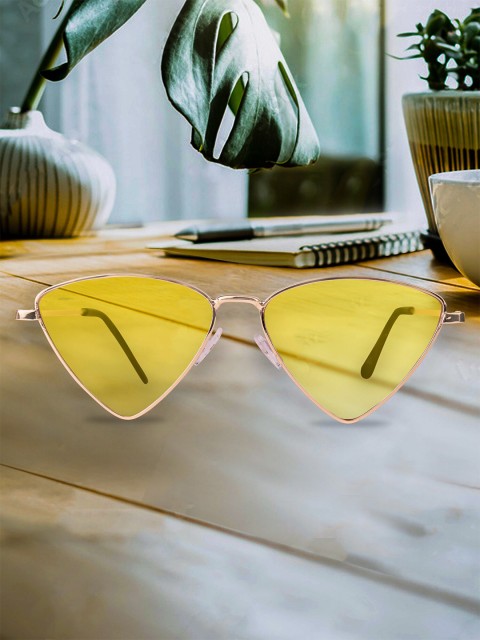 

Spiky Unisex Kids Yellow Lens & Gold-Toned Other Sunglasses with UV Protected Lens