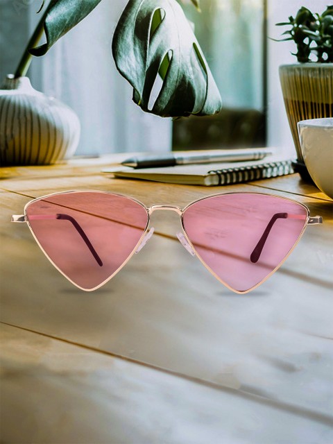 

Spiky Unisex Kids Pink Lens & Gold-Toned Other Sunglasses with UV Protected Lens