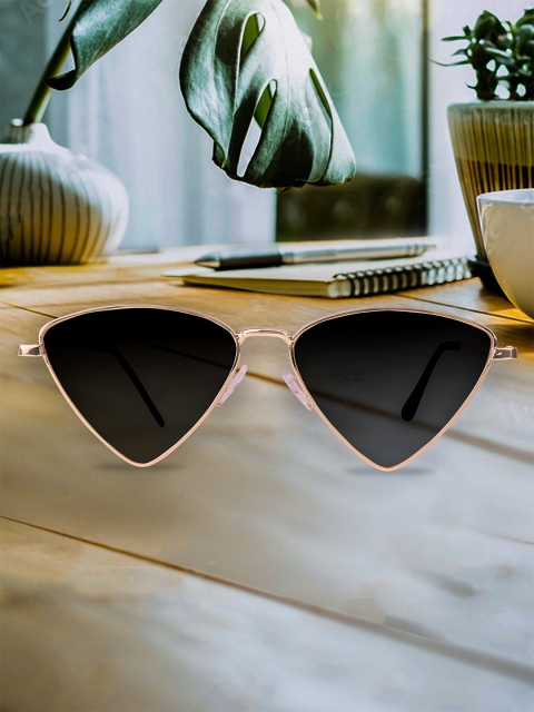 

Spiky Unisex Kids Black Lens & Gold-Toned Other Sunglasses with UV Protected Lens