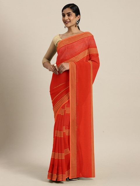 

SHAVYA Coral Embellished Zari Saree