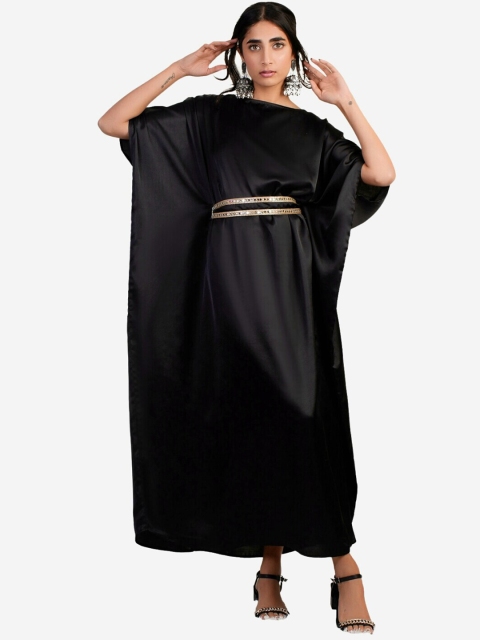 

Alaya By Stage3 Women Black Flared Sleeves Thread Work Kurta
