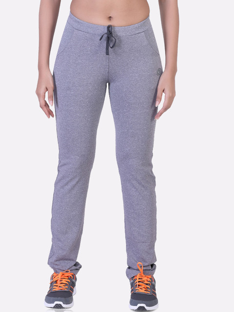 

LAASA SPORTS Women Grey Melange Solid Activewear Track Pants