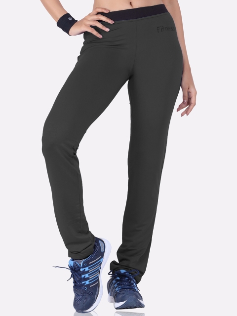 

LAASA SPORTS Women Black Solid Track Pants
