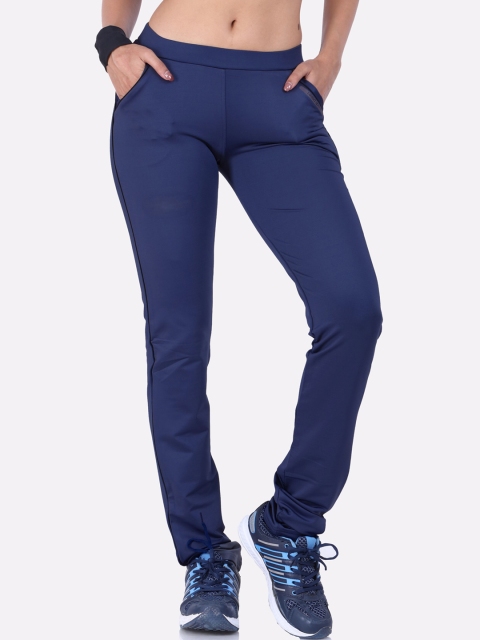 

LAASA SPORTS Women Navy Blue Solid Training Track Pants