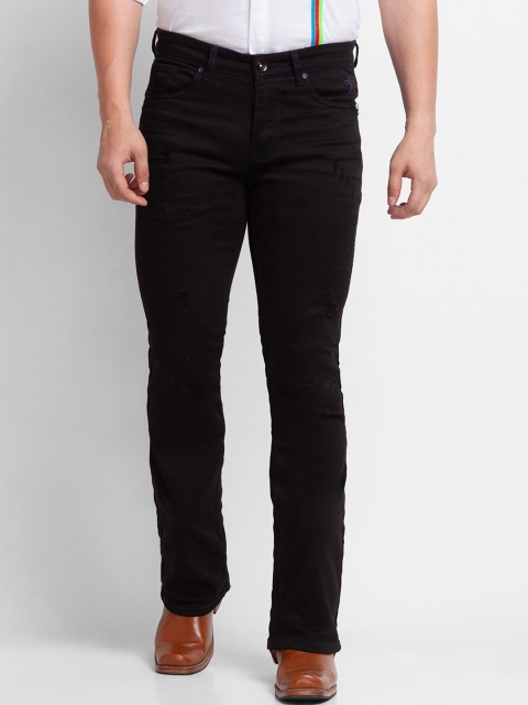 

mode de base Men Black Bootcut Highly Distressed Stretchable Jeans