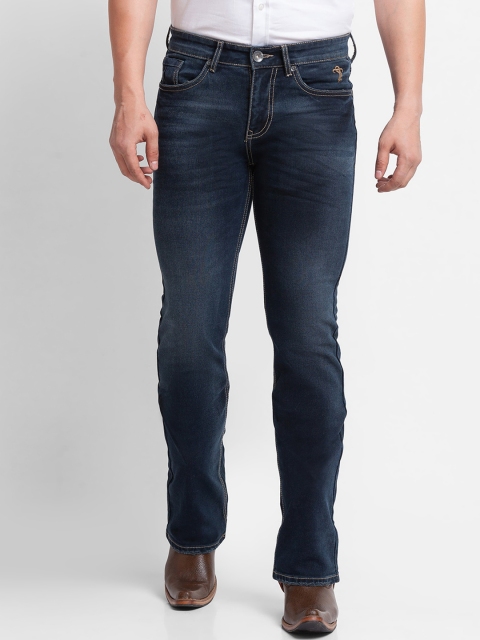 

mode de base Men Navy Blue Bootcut Light Fade Stretchable Jeans