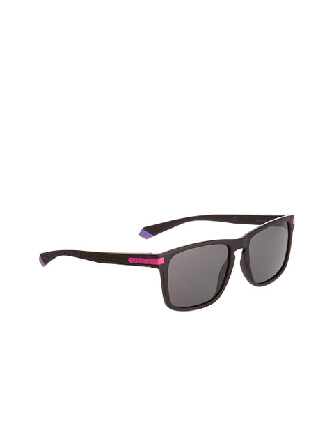 

Polaroid Unisex Grey Lens & Black Square Sunglasses with Polarised and UV Protected Lens