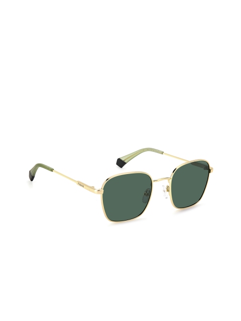 

Polaroid Unisex Green Lens & Gold-Toned Round Sunglasses with Polarised and UV Protected Lens