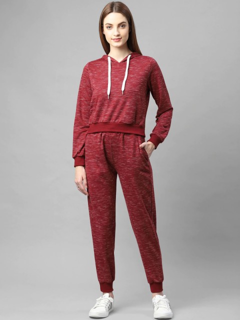 

Rigo Women Maroon Textured Cotton Tracksuits