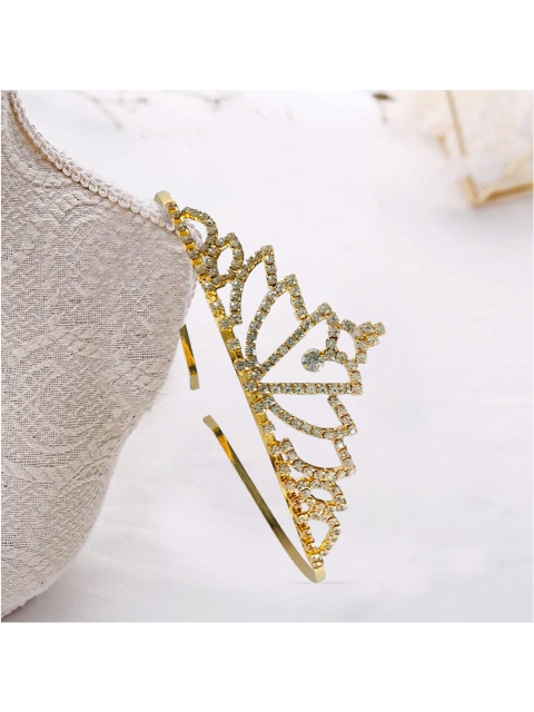 

ANNA CREATIONS Women Gold-Toned & White Hairband