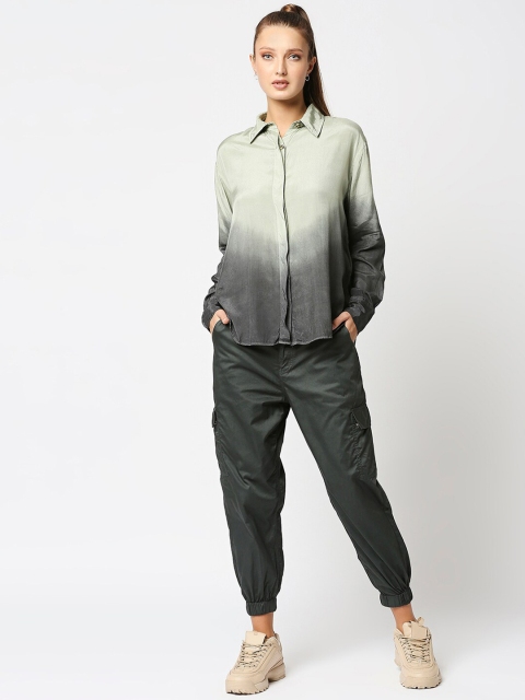 

Remanika Women Green Comfort Faded Casual Shirt
