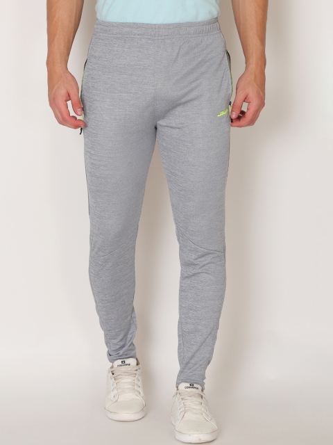 

JMP Men Melange Grey Solid Slim-Fit Track Pants, Grey melange