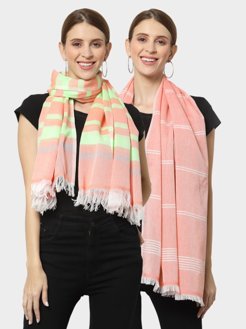 

KLOTTHE Women Multi Stoles, Pink